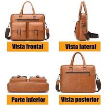Men Briefcase - Khaki - View 2