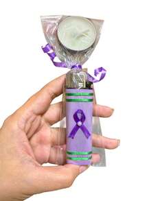 encendedor conmemorativo del 8M día internacional de la mujer con mini vela tea light decorado accesorio recuerdo - Lila Púrpura - Ver 3