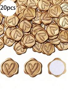 10个装信纸窗口信封，DIY手工礼品包装袋，婚礼请柬套，现金信封，文具，男友礼物，高品质，圣诞礼物 - 火漆印(古銅款)愛心 - 查看 9