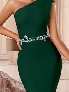 1件优雅水钻新娘腰带，闪亮时尚腰带，适合搭配连衣裙、礼服和连体裤 - 銀色 - 查看 8