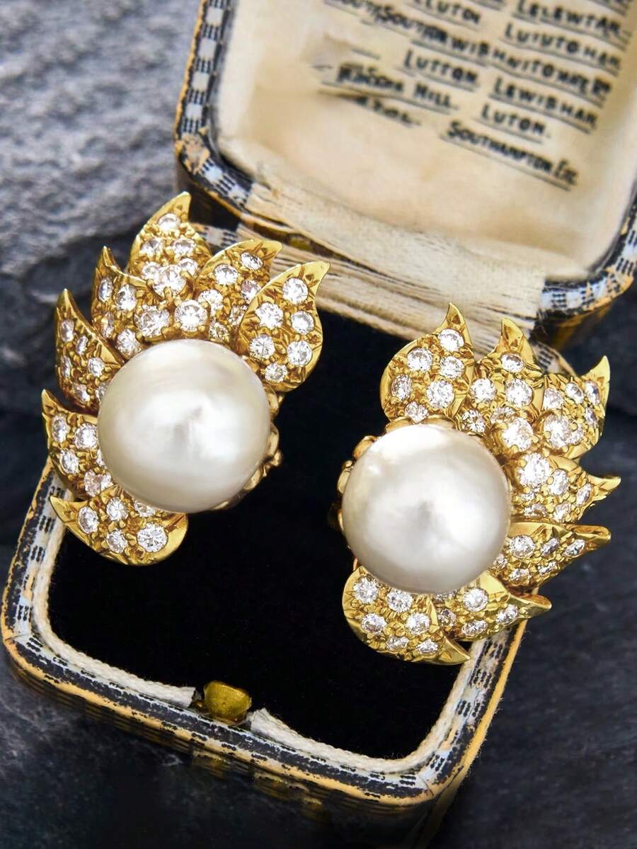 1 Pair Pretty Cubic Zirconia & Faux Pearl Drop Earrings For Women For Party Engagement Anniversary Jewelry Valentine's Day Gift - 1# - View 1