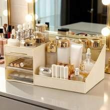 Makeup Organizer With Drawers, Cosmetic Storage For Dresser Vanity And Bathroom Countertop, Beauty Holder For Lipstick Brush - L - 查看 2