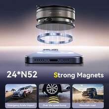 新款磁吸式车载手机支架，真空吸盘，多功能桌面/墙面支架，通用型 - 黑色 - 查看 4