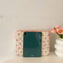 YOONI 13/14英寸韩版INS风花卉笔记本电脑保护套,兼容10/11/15.6英寸笔记本电脑,可爱波点绗缝拉链手提包内衬,高品质轻便防刮平板电脑收纳袋 - 多色 - 查看 6