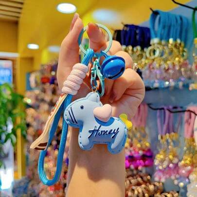 New Year Resin Mini Horse Keychain, Heart-Shaped Horse Bag Charm, Car Key Chain, Student Gift