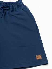 Kit com 3 Bermudas de Moletom Algodão Menino com 2 Bolsos Grandes - Preto/Royal/Marinho - Visão 9