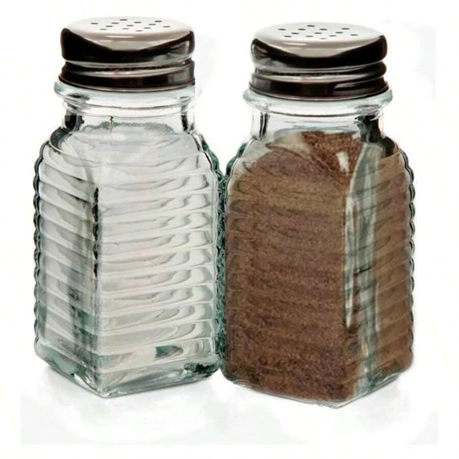 Set Salero Y Pimentero De Vidrio 2pz Especieros Modernos - TRANSPARENTE - Ver 1
