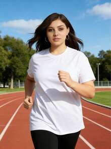OKP 6-Piece Set Plus Size Women's Casual Crew Neck Short Sleeve T-Shirts - Crew Neck Design, Breathable And Quick-Drying, Perfect For Spring, Summer, Fall, And Winter Wear. Breathable Apparel | Loose-Fit T-Shirts | Solid Colors, Plus Size Shirts - 六件多色 - 查看 3