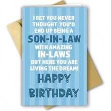 Funny Son In Law Birthday Card For Him Happy Birthday Card Gift For Son-In-Law From Father-In-Law And Mother-In-Law Unique Son Bday Gift For Men - -5- - View 8
