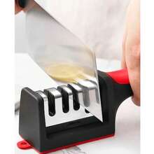 KITCHEN KNIFE AND SCISSOR SHARPENER, HANDY THREE-PHASE WHEATSTONE 3-In-1 - Black - View 2