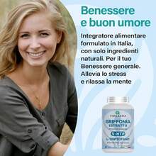 Vida Sana Integratore Griffonia 5-HTP Alto Dosaggio – Triptofano Naturale per Rilassamento, Benessere Mentale e Normale Tono dell'Umore – Serotonina Support Formula naturale – 200 Capsule - 200 Conteggio - Visualizzare 4