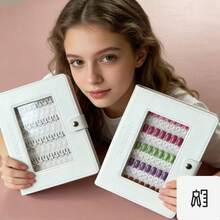 Album trưng bày bảng màu sơn móng tay, bảng màu trắng và trong suốt có thể tháo rời, bảng so sánh màu sơn móng tay dùng trong salon, album trưng bày nghệ thuật làm móng di động kèm chỉ báo màu. - trắng - Xem 12