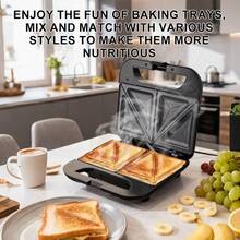 Máquina de sándwiches SOKANY SK-08056, 750W, calentamiento por ambos lados, revestimiento antiadherente, luz indicadora, fácil limpieza, almohadillas antideslizantes, ideal para hacer sándwiches en casa, herramienta esencial de cocina - Ver 3