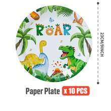 10个/20个/50个装火山恐龙一次性纸盘，派对用品，适用于性别揭晓派对、生日派对、主题派对、家庭野餐 - 可重复使用（7英寸/9英寸） - 彩色 - 查看 8