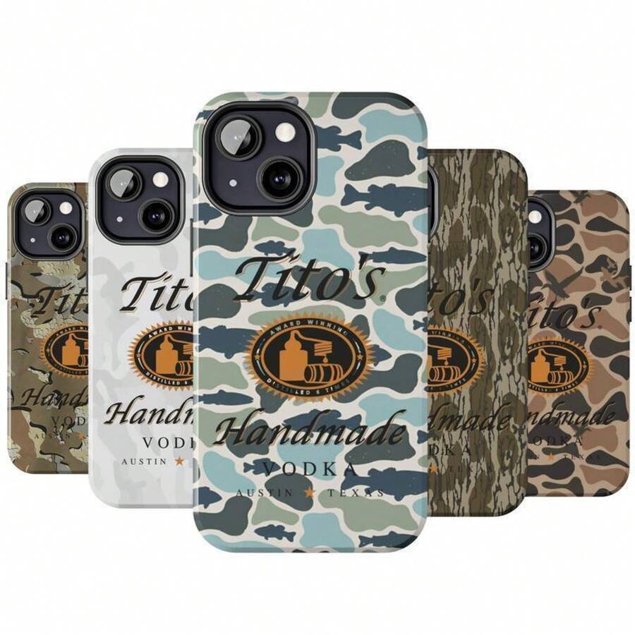 Tito's Handmade Vodka Camouflage Phone Case Aesthtic For IPhone 17 16 15 14 13 12 11, Ol School Pattern Outdoors, Hunting Gifts, Durable Accessories - Xám - Xem 1