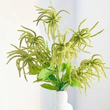 1/2/3个装，52厘米仿真紫藤果实，配桉树叶，适用于墙面、客厅、卧室、婚礼、派对装饰、桌面摆件、家居、桌面、厨房、婚礼、餐桌、中心装饰品、办公室、花园、户外、房屋、庭院装饰，四季皆宜。 - 綠色 - 查看 6