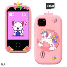 适合3-12岁儿童的益智玩具手机，2.8英寸屏幕，恐龙硅胶外壳，配备双摄像头、音乐、游戏、字母学习功能，是一款适合儿童的互动玩具手机。 - 彩色 - 查看 15