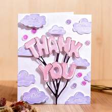 Creative THANK YOU Dies, DIY Scrapbooking Album And Embossing Stencil, Greeting Card Making Tool, Card Paper Cutting Crafts ,Gift Card Making Template Die Cuts. - Silver - View 1