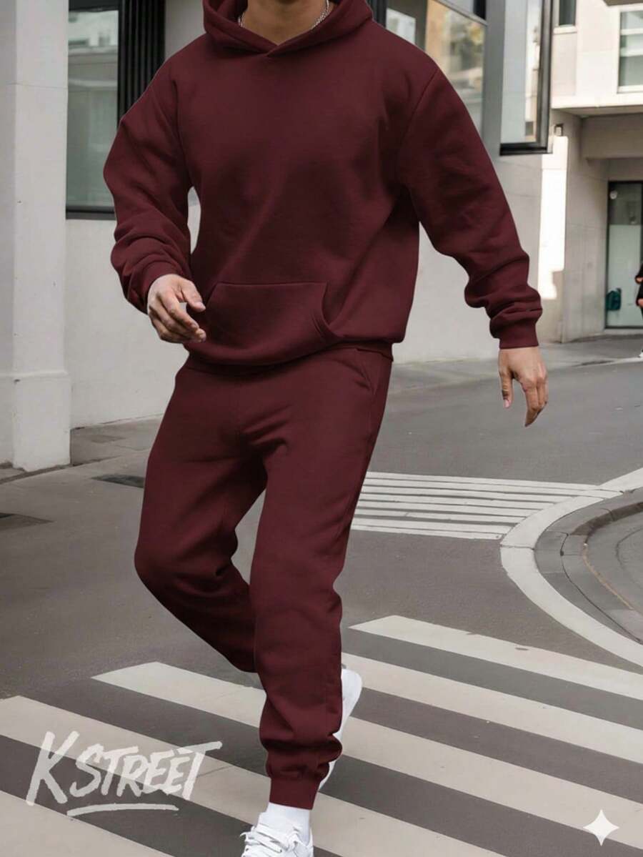 Comfortable Basic Plain Fleece Set For Gym And Everyday Wear - Art Streetwear, Urban Culture, Street Fashion, Street, Graffiti, Skater, Unisex, Men's And Women's, Sweatshirt, 50% Cotton 50% Polyester, Premium Streetwear Top, New Release, Immediate Shipping, Various Colors!! - Màu Tím - Xem 1