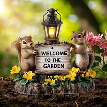 Acrylic Cute Squirrel Holding Sign Outdoor Garden Decor, Landscape Ornament - A - View 2