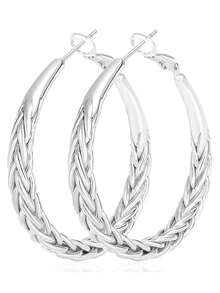 1 Pair Pretty Hoop Earrings For Women For Wedding Anniversary Engagement Party Jewelry Valentine's Day Gift - 1# - View 2