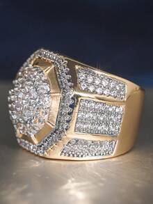 1 Stück modischer Kubikzirkonia-Ring für Frauen für Hochzeit, Verlobung, Jahrestag, Party-Schmuck, Valentinstag Geschenk - 1# - Übersicht 7