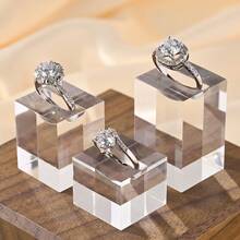 YRUID 1 Set Square Transparent Acrylic Ring Display Stand, Jewelry Display Rack - Clear - View 2