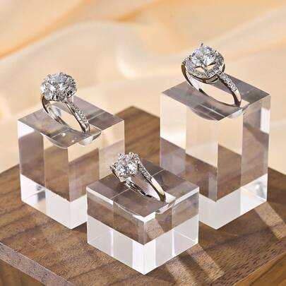  YRUID 1 套方形透明亚克力戒指展示架，珠宝展示架