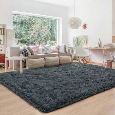 Alfombra 200x150cm Decorativa Sensación de Peluche Jaspeado Jumbo Antideslizante para Sala Dormitorio y Comedor Alta Calidad y Resistente al Lavado