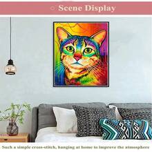 LaoJieYuan 2026新款可爱猫咪爱宠可爱猫咪家庭十字绣套件卡通彩色动物系列预印DIY刺绣套件爱好DIY套件工艺品刺绣套件十字绣套件钩针套件戳绣套件缝纫配件缝纫套件绣线工艺套件针线材料缝纫图案钩针工艺用品刺绣套件初学者缝纫图案 - 需要自己繡-不含框架 - 查看 5
