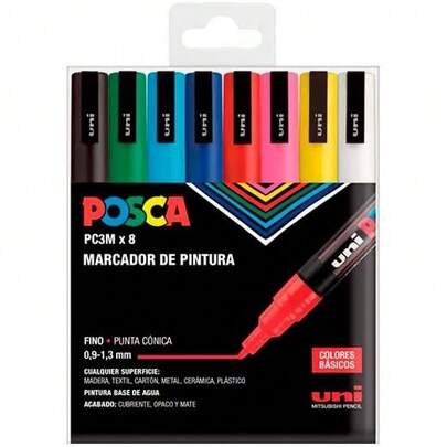  Ensemble de 8 marqueurs Uniposca PC-3M