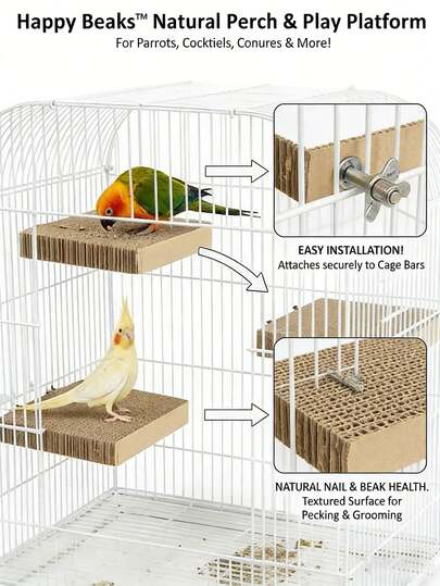 1pc Parrot Chewing Toy, Cage Stress Relief, Pet Bird Shredding Toy, Nibble Board, Essential Accessory For Parrots & Lovebirds - Durable Paper Material, DIY, Bird Cage Accessory, Bird Feeder, Bird Toy, Parrot Toy, Chewing Stick, Nibble Toy, Swing Stand, Climbing Ladder, Bell Toy, Intelligent Bird Toy