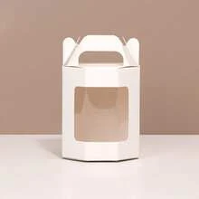 12pcs Small Octagonal Transparent Display Box, White/Pink Optional, Foldable Gift Box With Viewing Window For Glassware, Candles, Dried Flowers, Retail Packaging For Holiday, Birthday, Party - Showcase Box - View 16