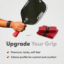 CRBN Pickleball - Drytec™ Overgrips - Pickleball Paddle Grip Tape - Absorbs Shock & Moisture - 4 Pack - Red - 4 Pack - View 8
