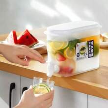 1 pieza Jarra de agua fría de cocina con pico, apta para refrigerador, gran capacidad, recipiente de agua fría antiderrame grueso para uso doméstico en verano - Ver 6