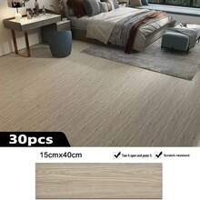 30片复古木纹自粘墙纸，可移除可重复使用的PVC防滑地板贴纸，适用于DIY项目、厨房防油台面、卧室、客厅、浴室墙面、家具翻新、家居装饰、咖啡厅、酒吧、工业地面改造。 - 木紋地貼 - 查看 17