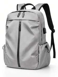 Men's Waterproof College Backpack For Notebook - Xám - Xem 1