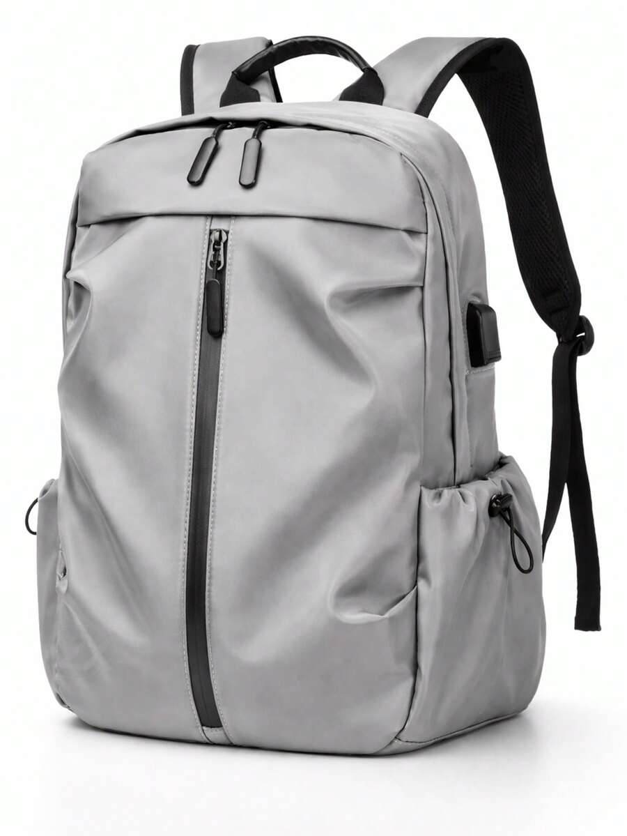 Men's Waterproof College Backpack For Notebook - Xám - Xem 1