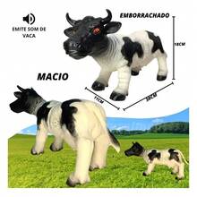 Large Toy Cow With Rubber Sound - Farm - Blanco y Negro - Ver 2