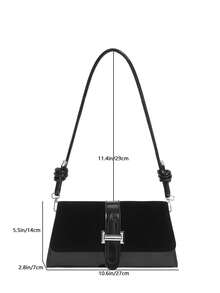 2025 Fashionable Baguette Underarm Bag, Sophisticated Minimalist Commuter Shoulder Handbag For Women - Black - View 2