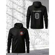 Corinthians Windbreaker Jacket With Number On Back, Waterproof - Black - View 1