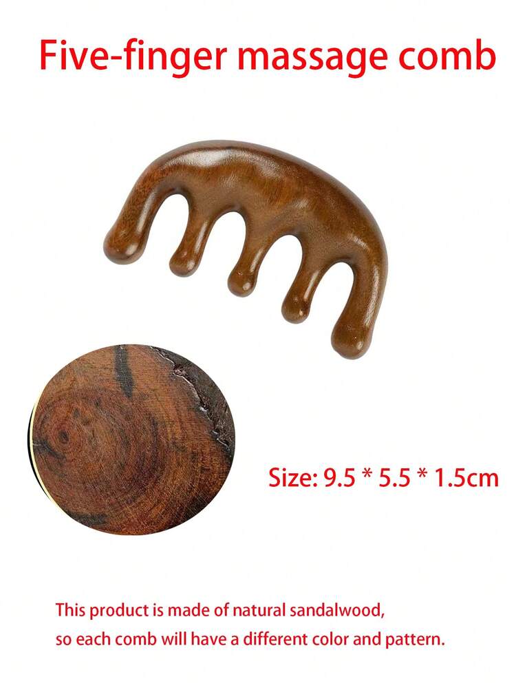 天然檀香木梳，按摩梳，头部按摩放松工具，家用按摩梳套装，便携式梳子，情人节/母亲节礼物，送给家人和朋友的礼物，气垫梳，柔顺滋养秀发，不产生静电，头皮按摩梳，可深层按摩头皮并刺激头发生长。采用天然檀香木制成，每把梳子的木纹和颜色都各不相同。 - 彩色 - 查看 14