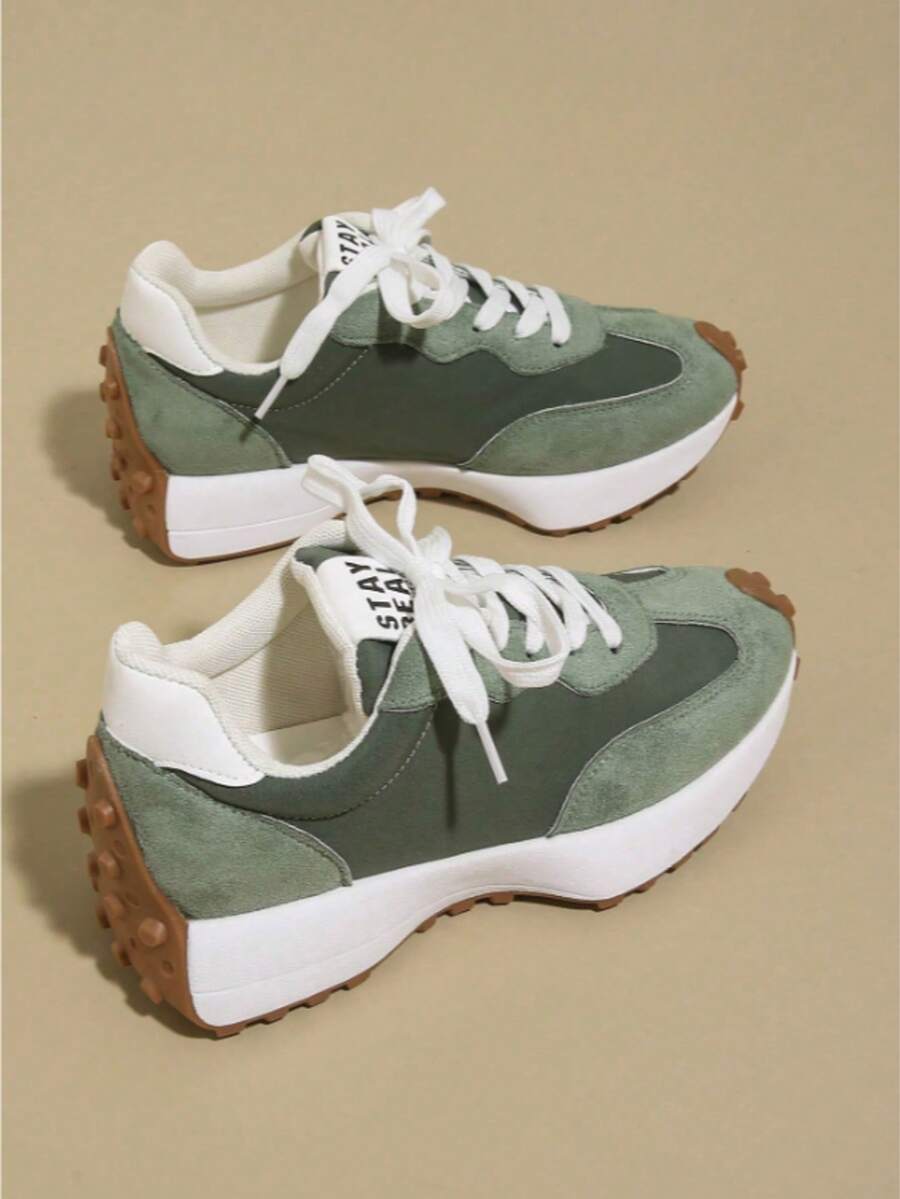 Women's Casual Sports Shoes, Lightweight Non-Slip Fitness Running Shoes, Tennis Shoes, Sneakers - màu xanh lá - Xem 1