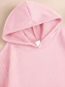 Comfortable Basic Plain Fleece Set For Gym And Everyday Wear - Art Streetwear, Urban Culture, Street Fashion, Street, Graffiti, Skater, Unisex, Men's And Women's, Sweatshirt, 50% Cotton 50% Polyester, Premium Streetwear Top, New Release, Immediate Shipping, Various Colors!! - 淺粉色 - 查看 3