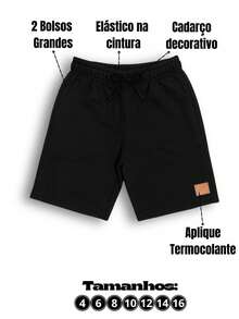Set Of 3 Boys' Cotton Fleece Shorts With 2 Large Pockets - Black/black/black - View 4