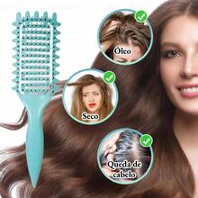 Quick Finishing Brush, Boar Bristle Curling Brush - With Tips To Reduce Pulling And Separation Of Curls And - 藍色 - 查看 9