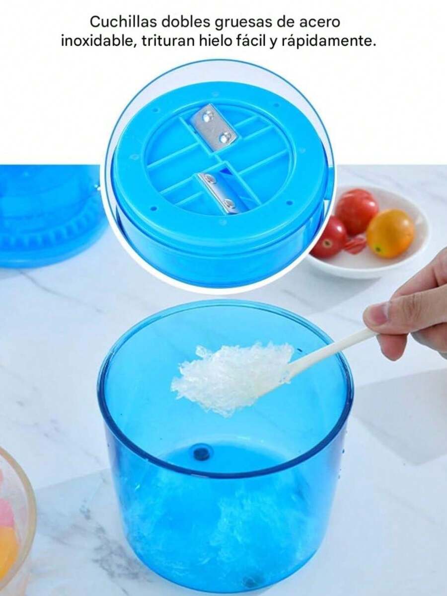 Trituradora De Hielo, Mini Manivela Doméstica Trituradora De Hielo Manual Máquina De Afeitar De Hielo Fabricante Utensilios De Cocina - Blanco - Ver 1