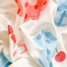 1件柔软亲肤印花床裙,不含枕套,荷叶边公主风,温暖浪漫,松紧带设计,适合床垫,适用于卧室、客房,四季皆宜,可拆卸机洗,家居装饰 - 彩色 - 查看 11