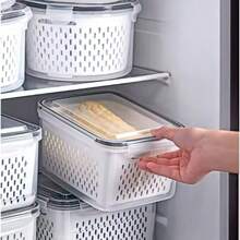 Set Of 3 Airtight Containers With Secure Sealing Lids And Stackable Design For The Refrigerator. - 小+中+大 - 查看 4