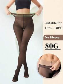 1 Pair 80D Women's High Waist Sexy Pantyhose, Made Of Lightweight Semi-Sheer Fabric, Skin-Tight Fit, Suitable For Spring And Summer - Black - View 4